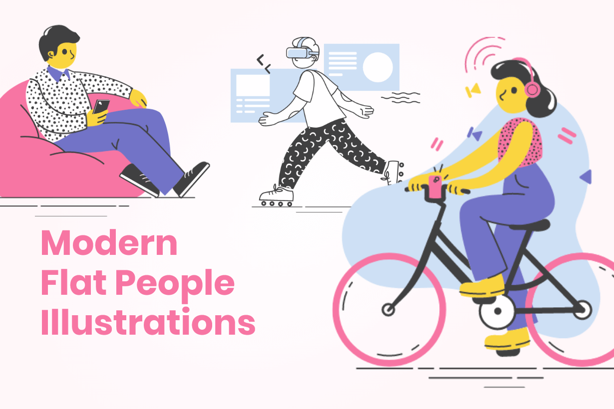 Modern Flat People Illustrations Bundle